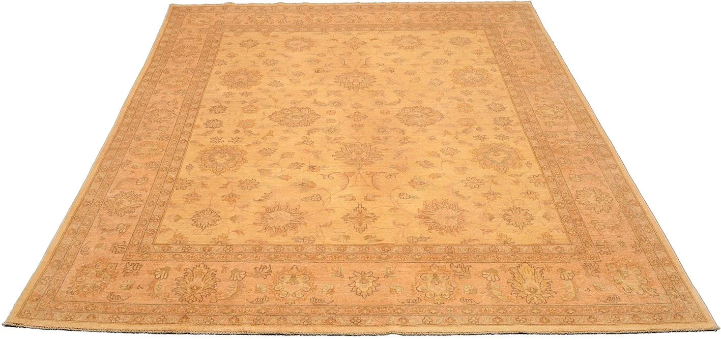 Ziegler Afghan Rug — hand-knotted, 240 × 295 cm, Wool