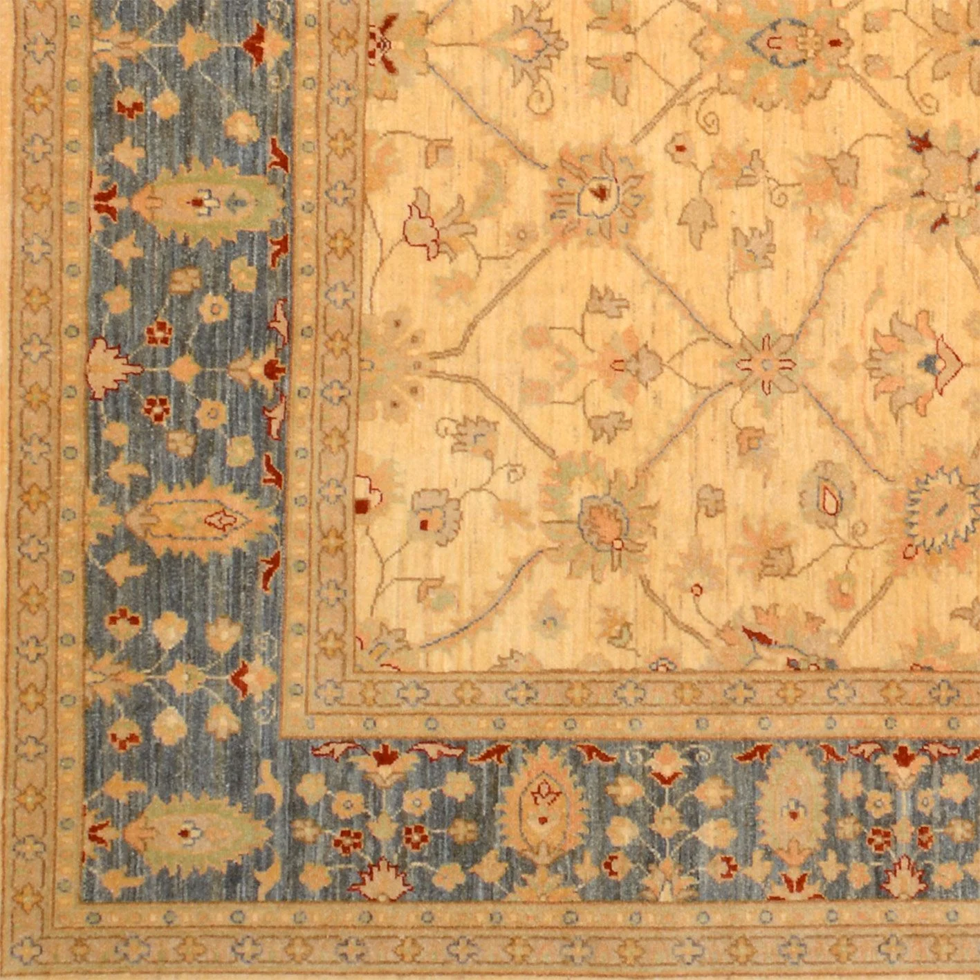 Hand-Knotted Wool Ziegler Pakistani Rug, 245 × 290 cm