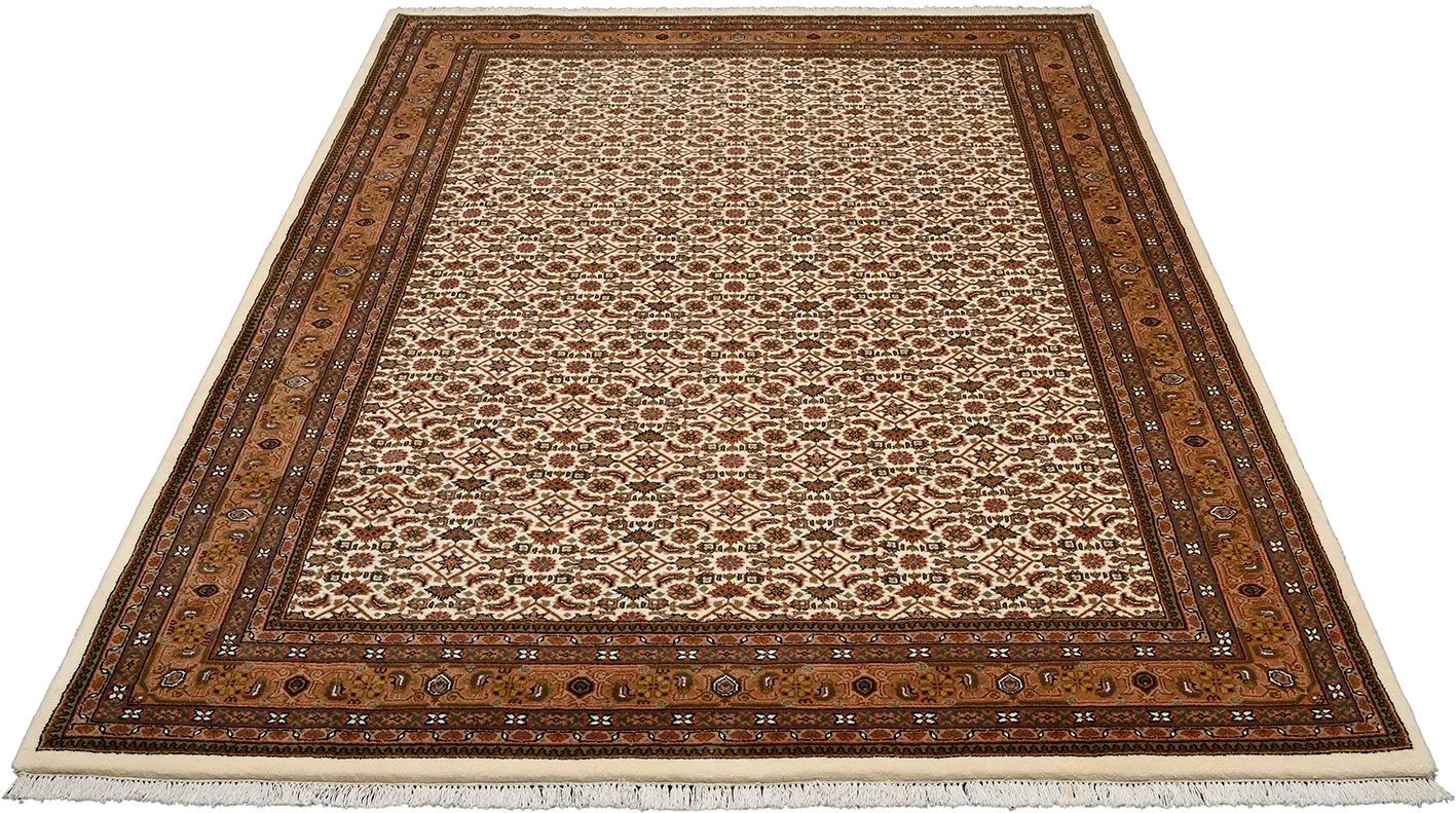 Hand-Knotted Wool Bijar Indian Rug, 205 × 298 cm