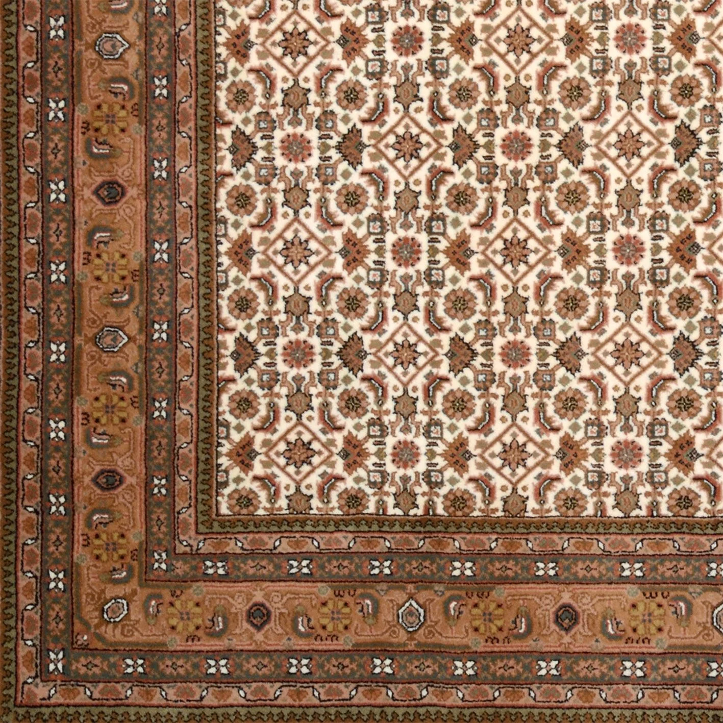 Hand-Knotted Wool Bijar Indian Rug, 205 × 298 cm