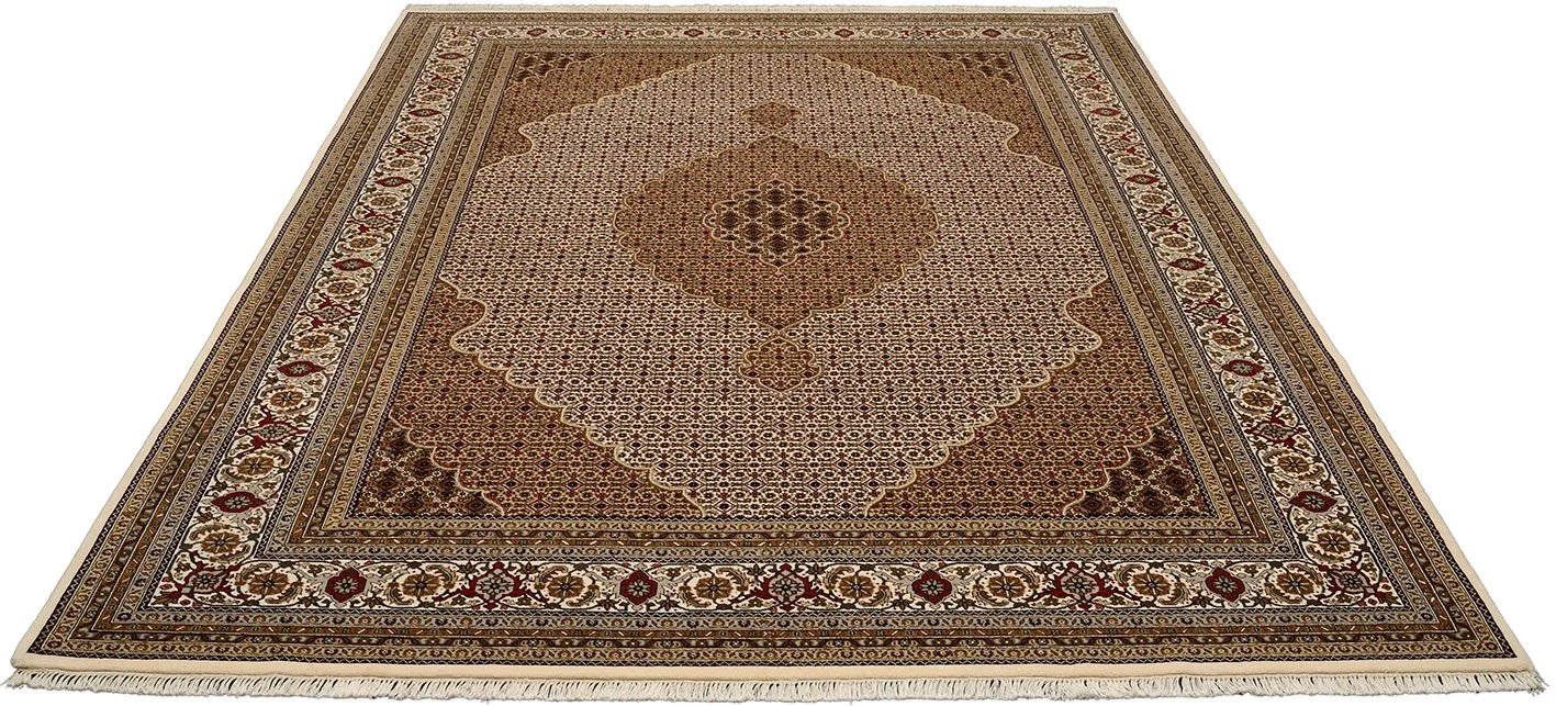 Tabriz Indian Rug — hand-knotted, 252 × 354 cm, Wool & Silk