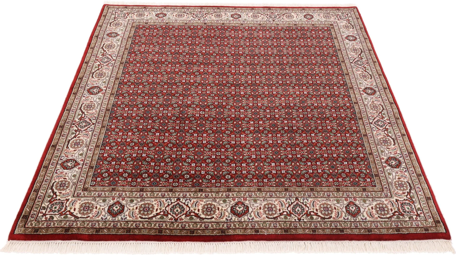 orientteppich-tabriz-201-x-203-cm-schurwolle-seide-handgeknupft-2 Tabriz Indian Rug 201 × 203 cm, Wool & Silk, hand-knotted
