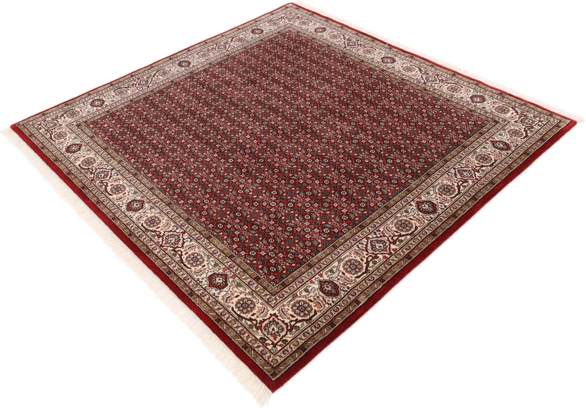 orientteppich-tabriz-201-x-203-cm-schurwolle-seide-handgeknupft-3 Tabriz Indian Rug 201 × 203 cm, Wool & Silk, hand-knotted