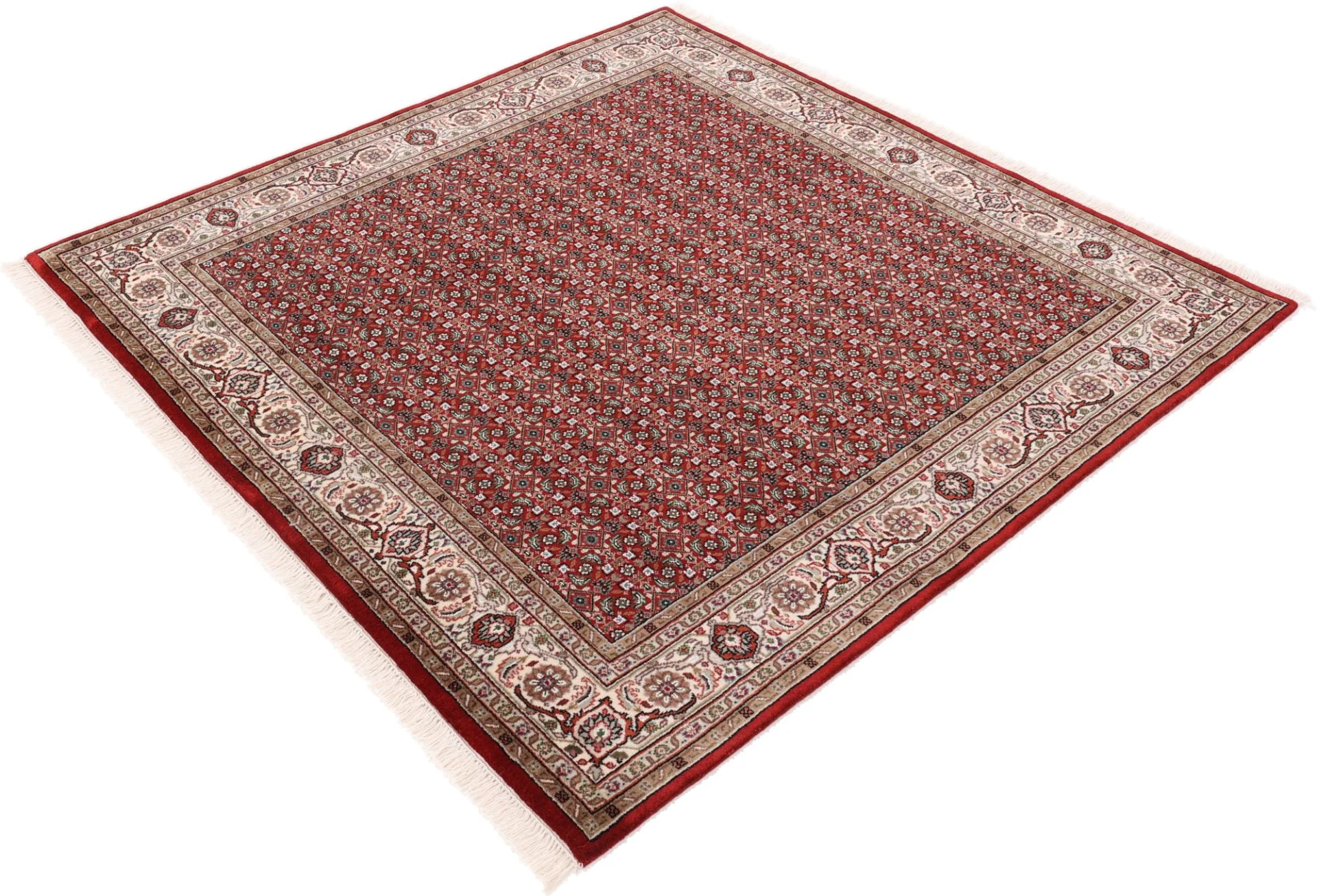 orientteppich-tabriz-201-x-203-cm-schurwolle-seide-handgeknupft-4 Tabriz Indian Rug 201 × 203 cm, Wool & Silk, hand-knotted