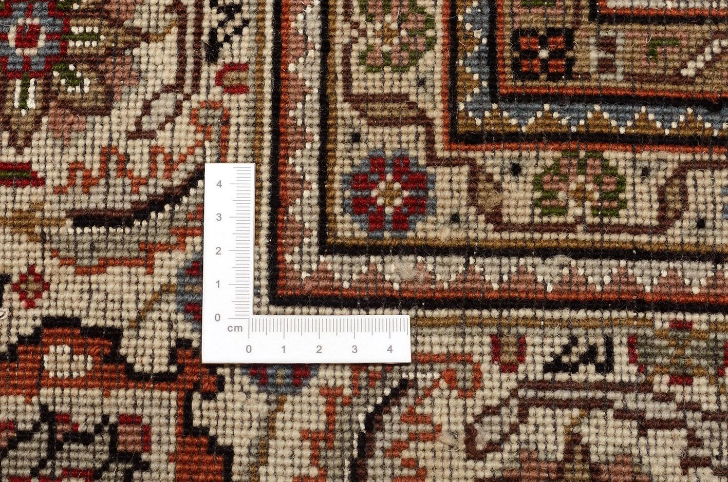 Hand-Knotted Wool & Silk Tabriz Indian Rug, 242 × 306 cm