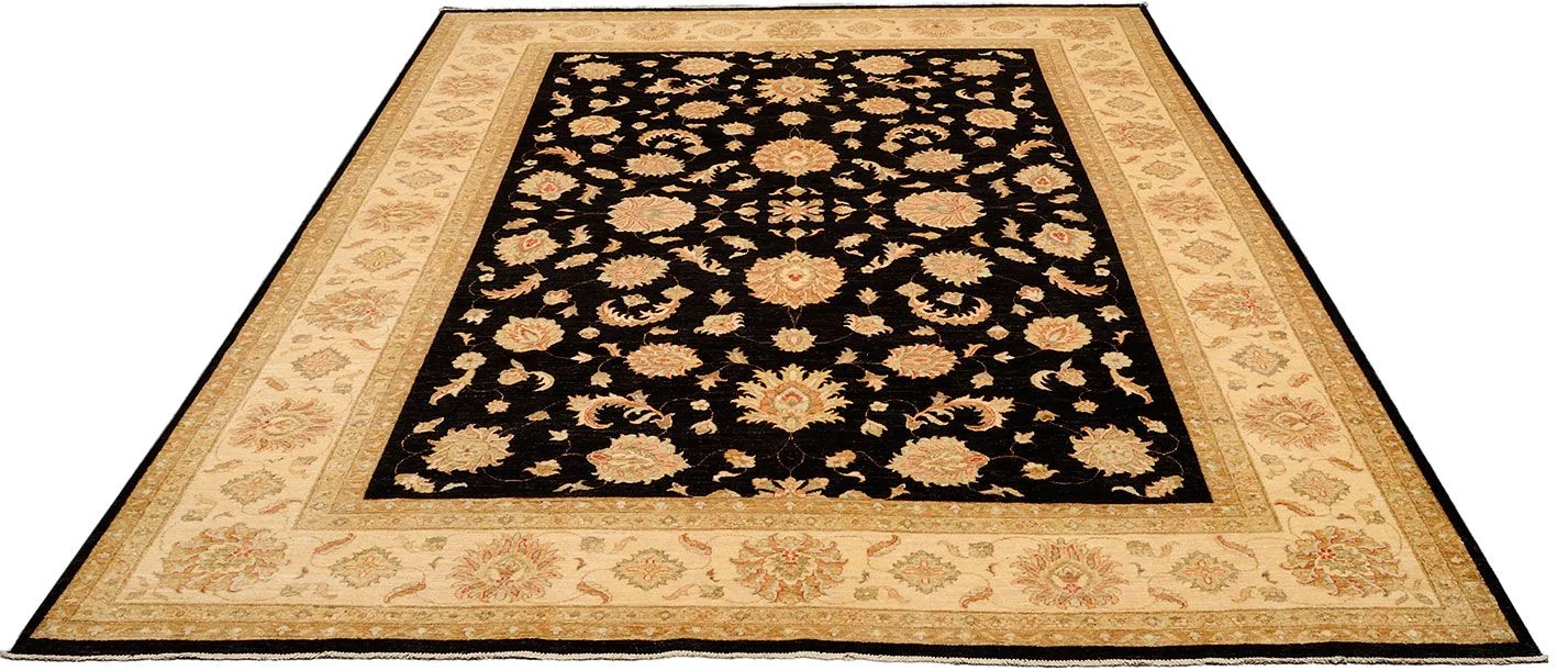 Ziegler Afghan Rug — hand-knotted, 277 × 360 cm, Wool