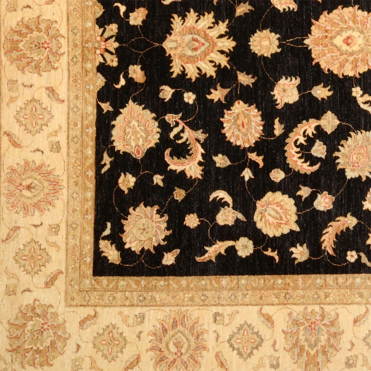 Ziegler Afghan Rug — hand-knotted, 277 × 360 cm, Wool