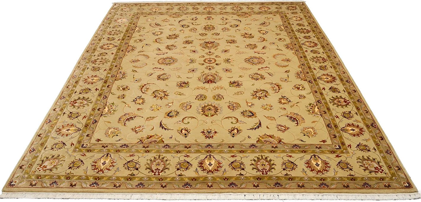 Hand-Knotted Wool Tabriz Indian Rug, 275 × 360 cm