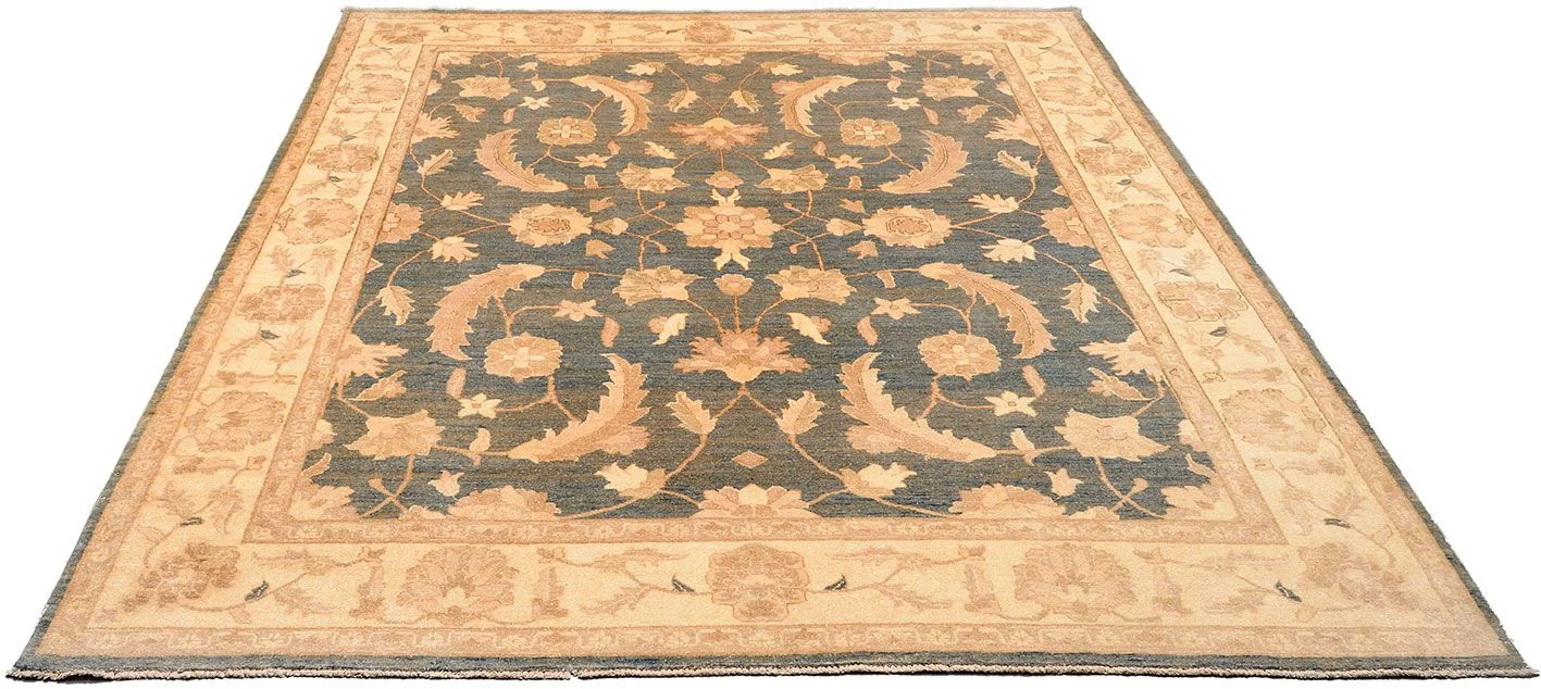 Hand-Knotted Wool Ziegler Pakistani Rug, 255 × 307 cm
