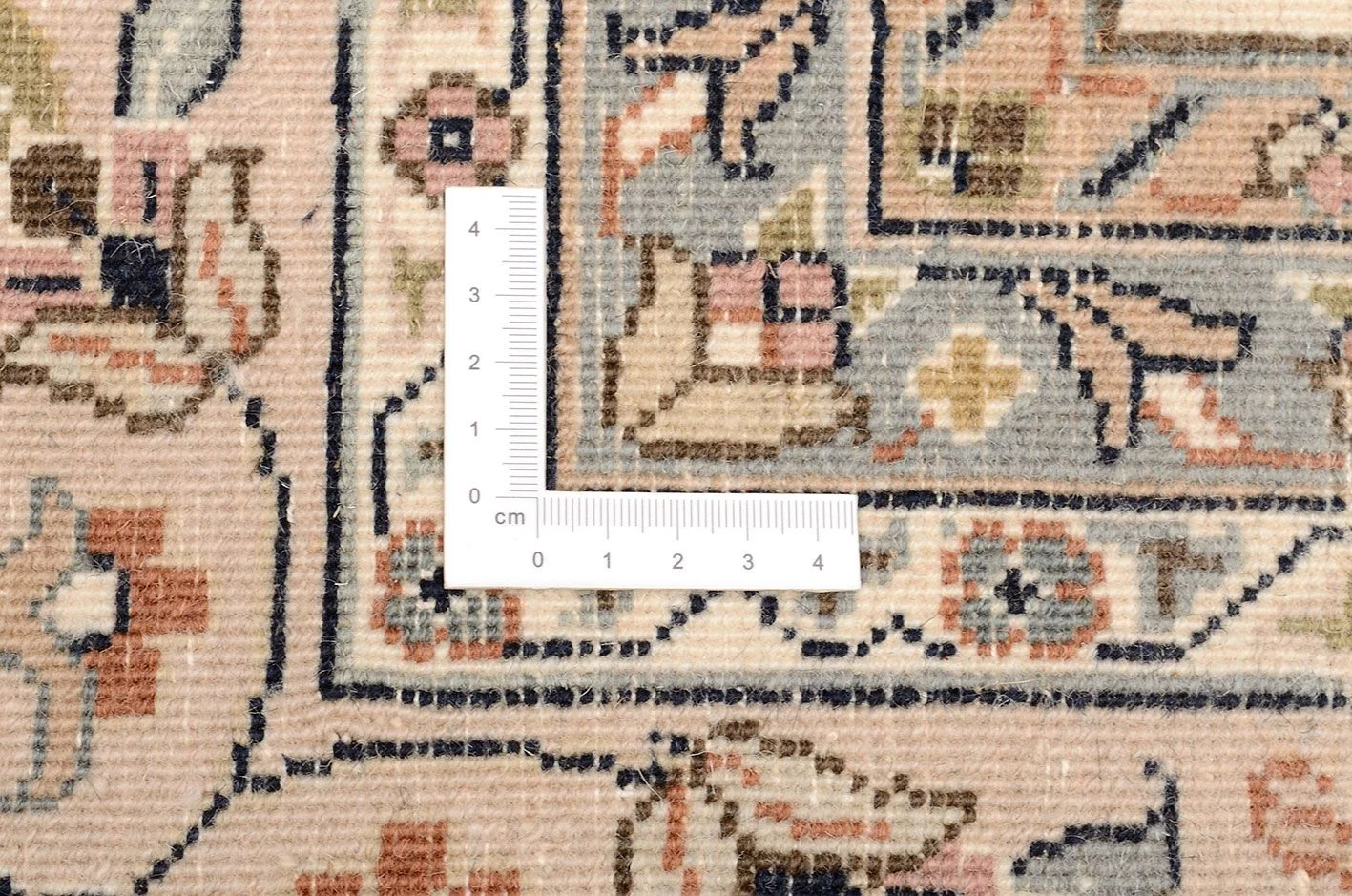 Hand-Knotted Wool Isfahan Indian Rug, 247 × 299 cm