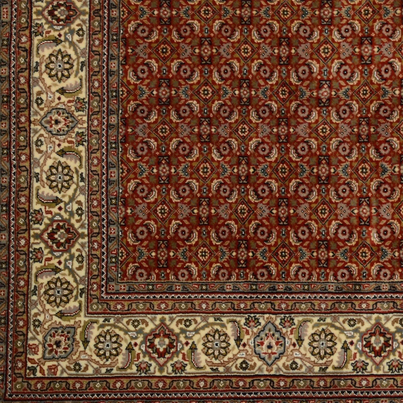 Tabriz Indian Rug 202 × 301 cm, Wool & Silk, hand-knotted