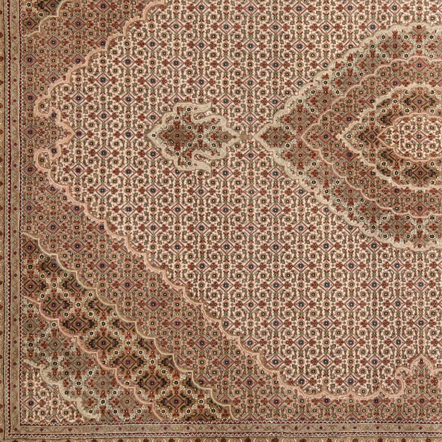 Tabriz Indian Rug — hand-knotted, 243 × 304 cm, Wool