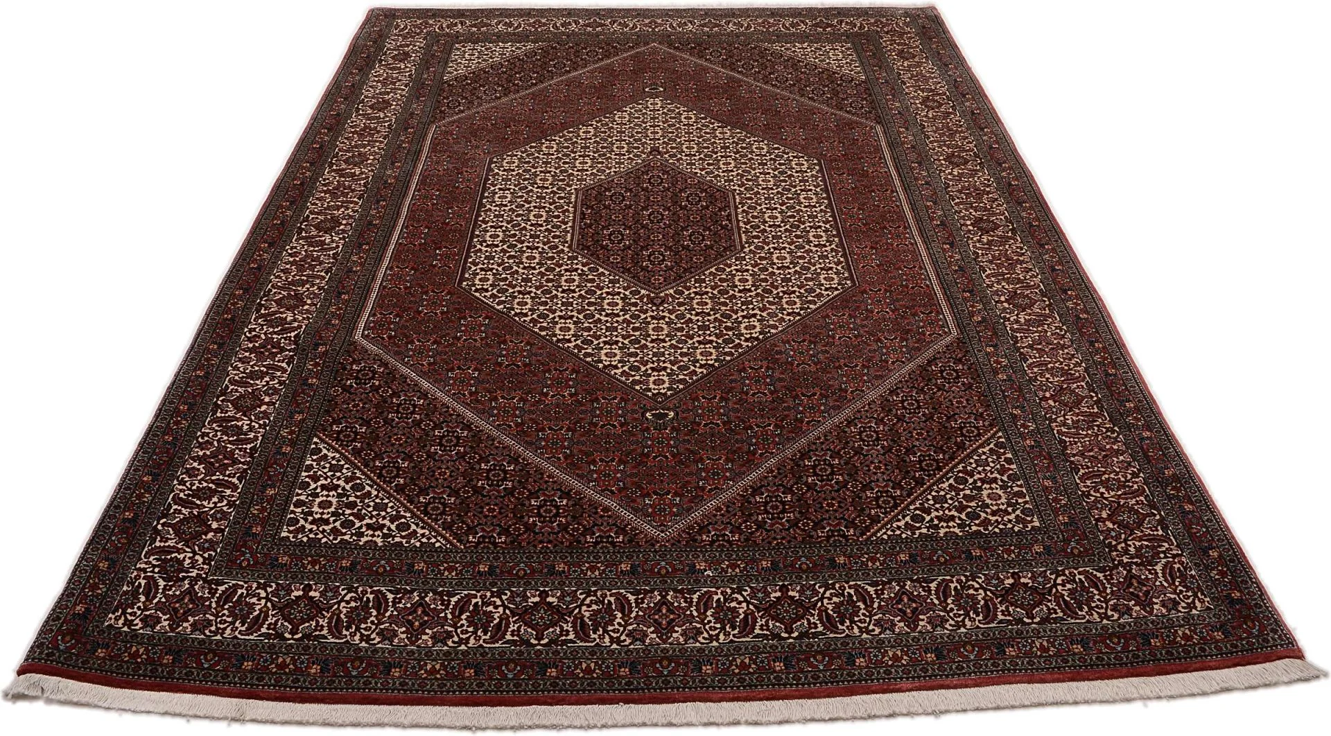Hand-Knotted Wool Bijar Persian Rug, 202 × 302 cm
