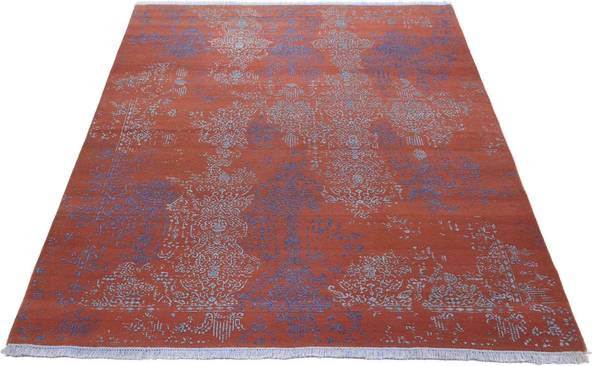orientteppich-neo-170-x-240-cm-schurwolle-seide-handgeknupft-rose-1 Indian Rug — hand-knotted, 170 × 240 cm, Wool & Silk