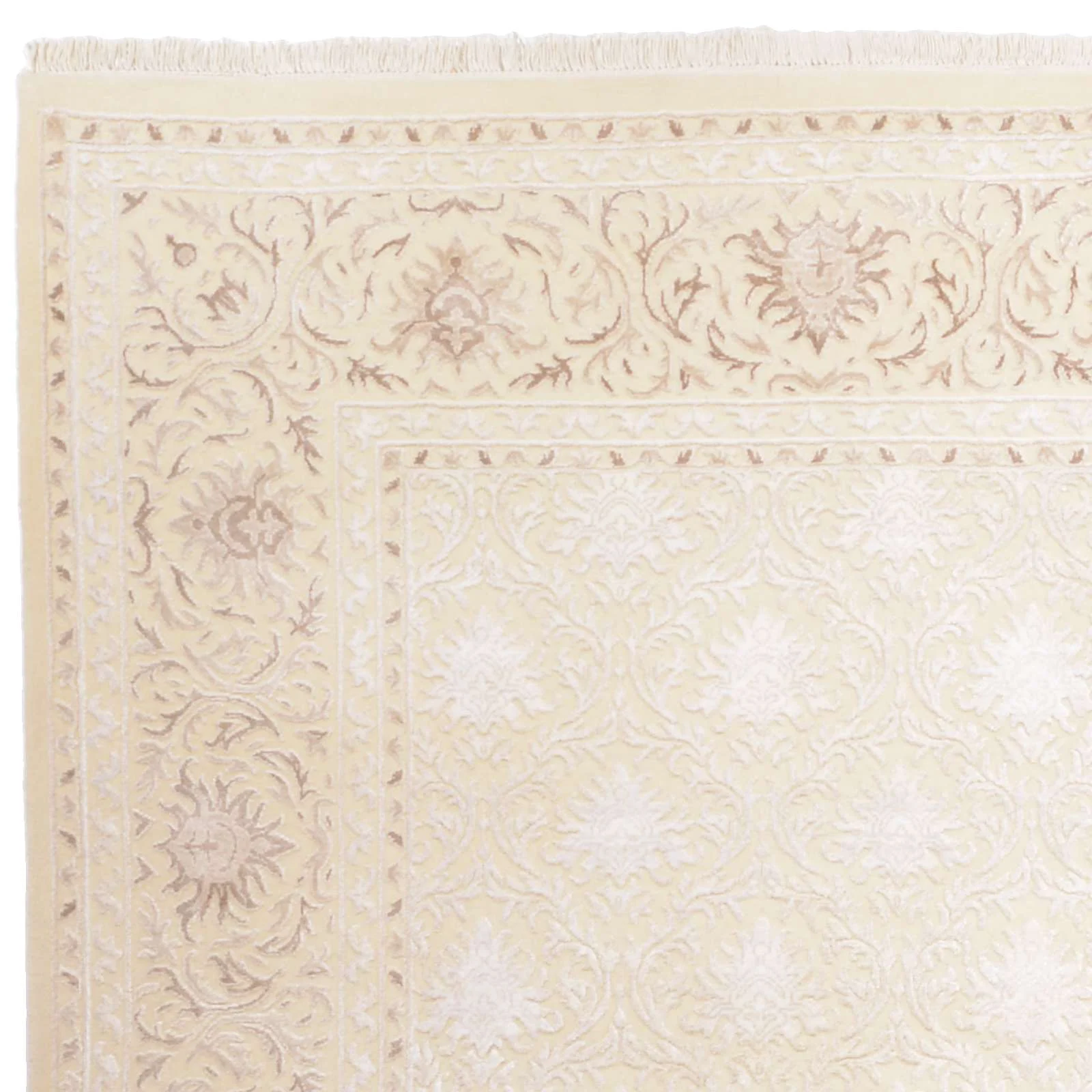 orientteppich-tabriz-207-x-304-cm-schurwolle-handgeknupft-beige-5 Hand-Knotted Wool Tabriz Indian Rug, 207 × 304 cm