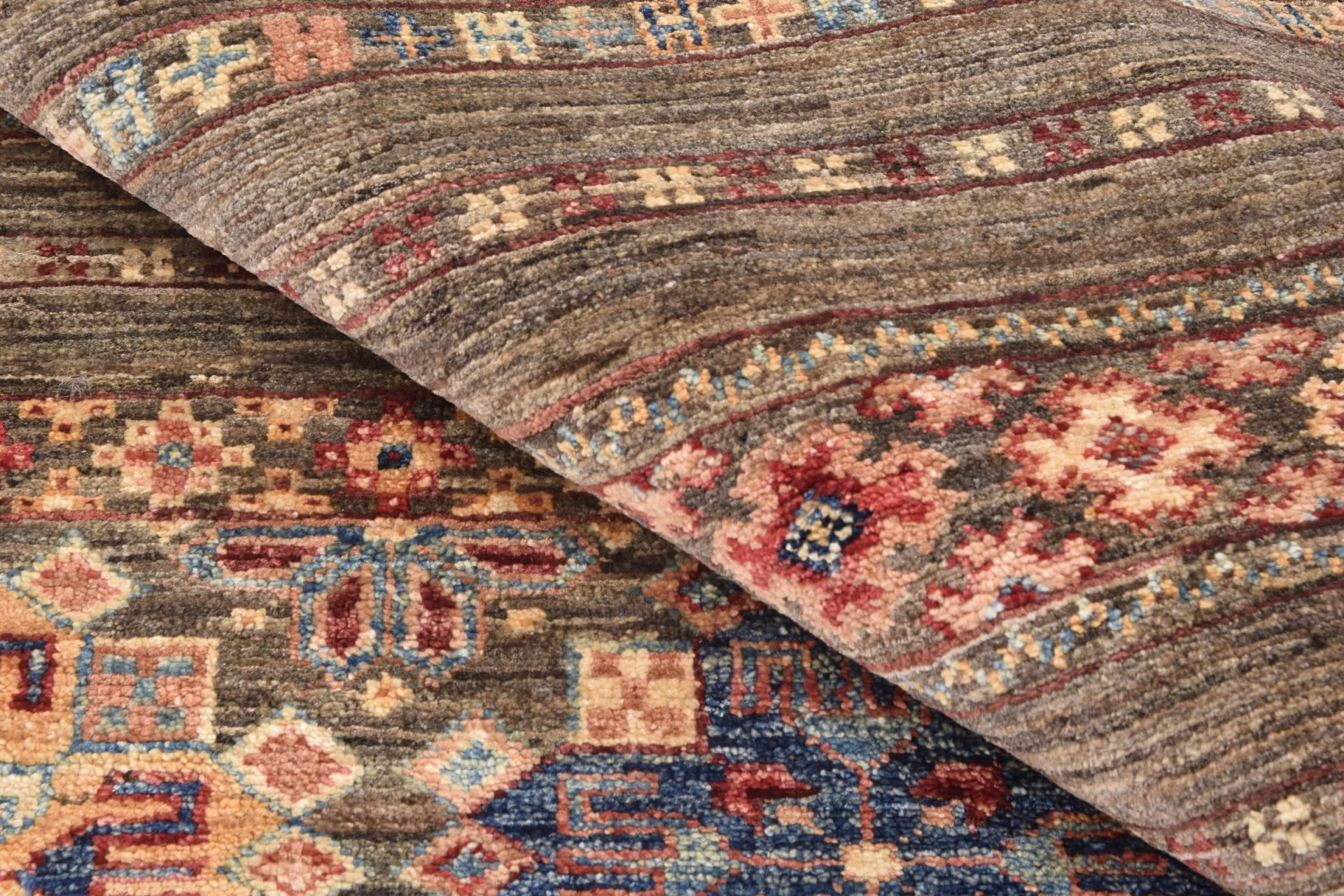 Hand-Knotted Wool Samarkand Afghan Rug, 174 × 242 cm