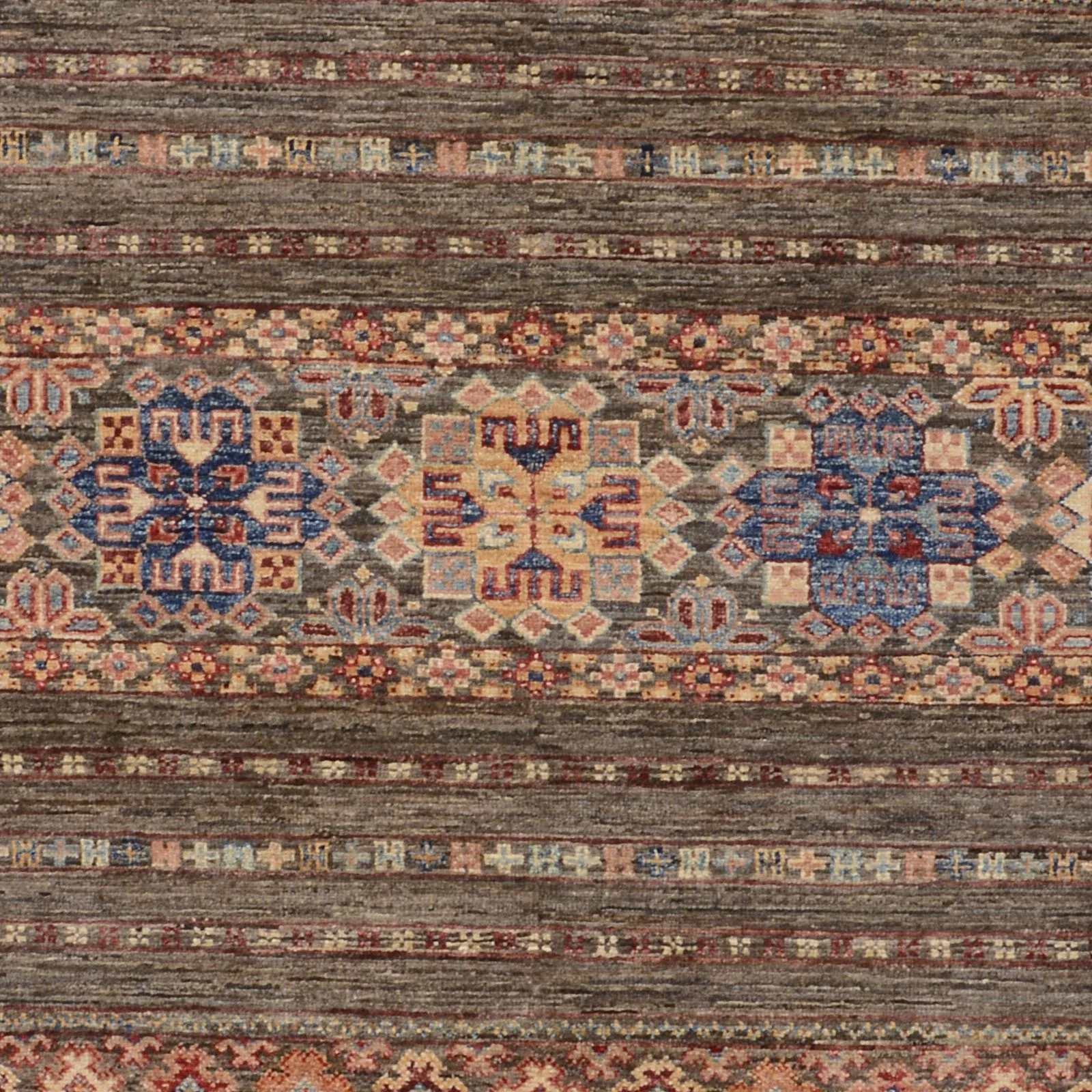 Hand-Knotted Wool Samarkand Afghan Rug, 174 × 242 cm