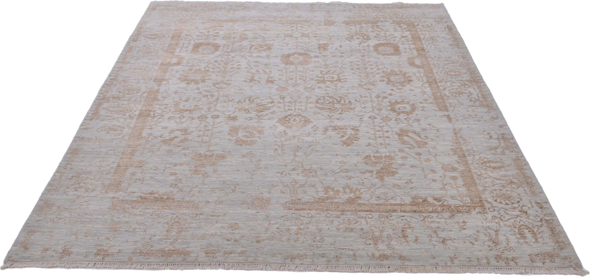 Hand-Knotted Wool Indian Rug, 246 × 309 cm