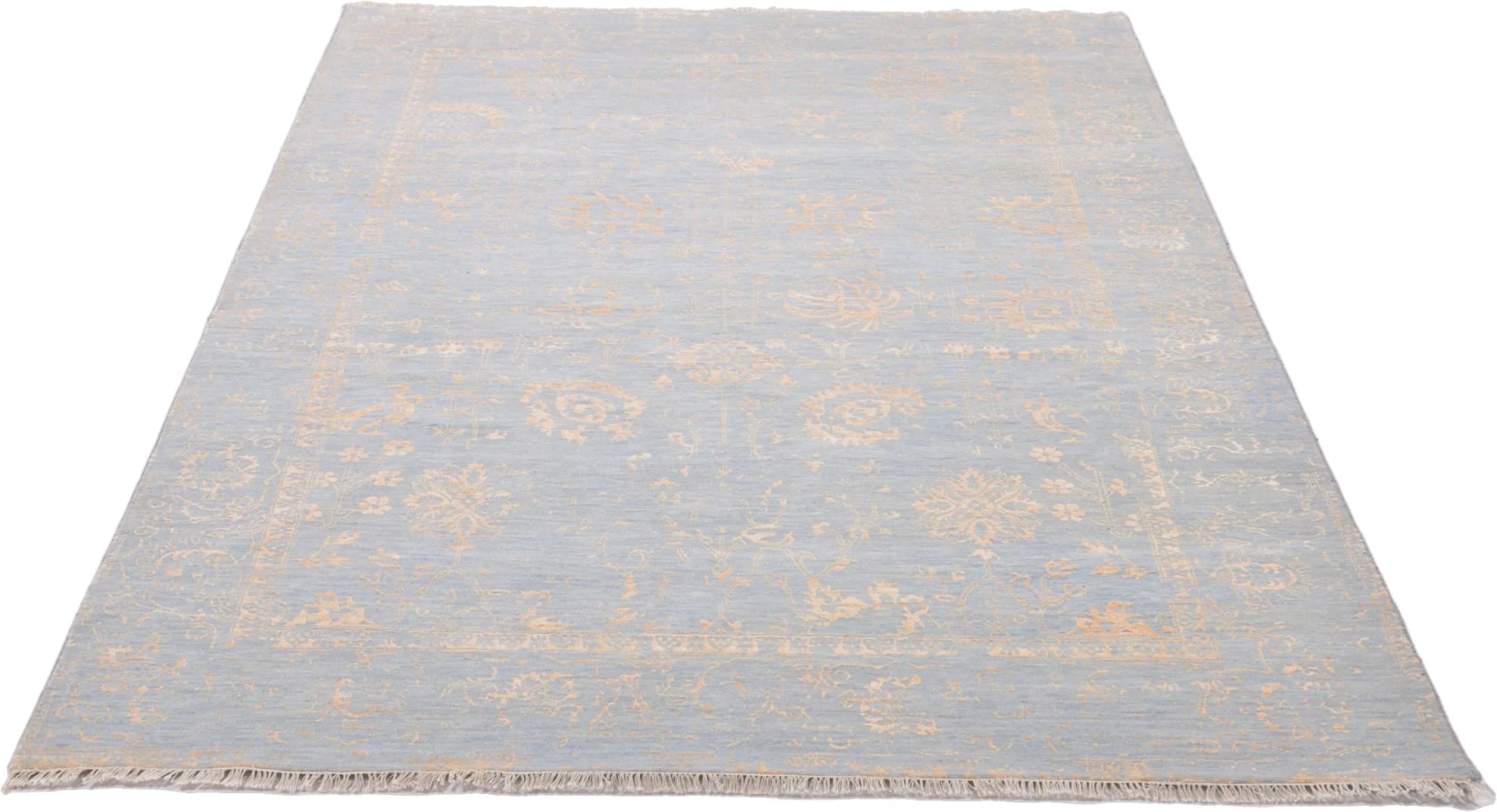 Hand-Knotted Wool Indian Rug, 199 × 298 cm