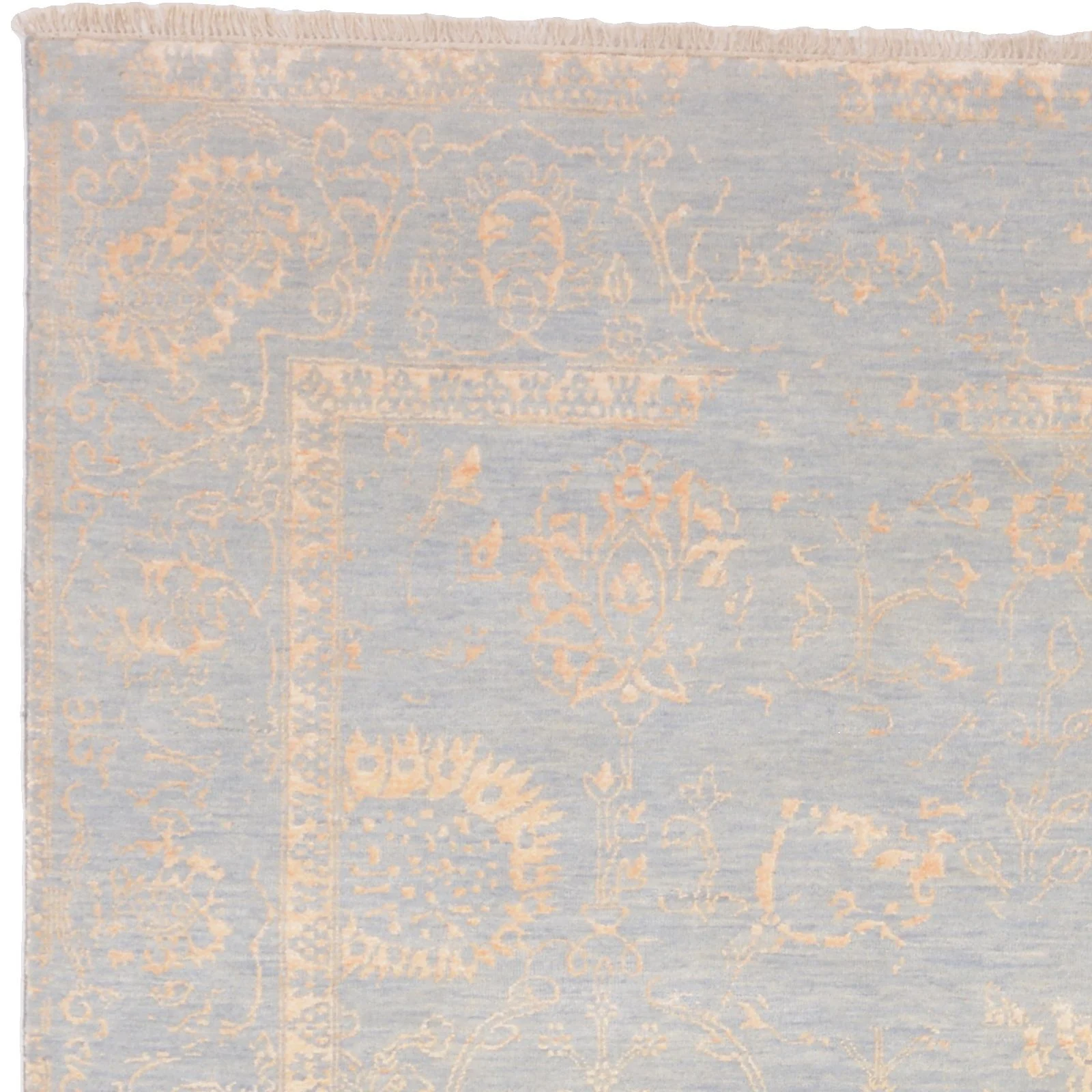 Hand-Knotted Wool Indian Rug, 199 × 298 cm