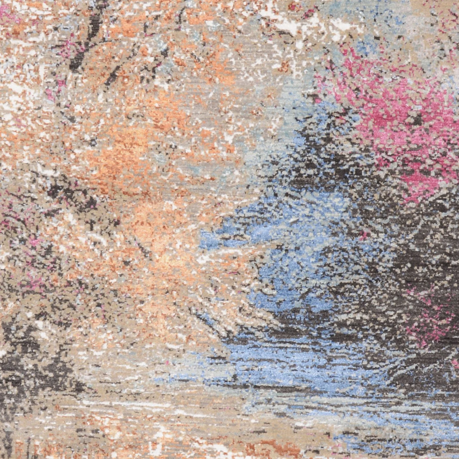 Hand-Knotted Silk Indian Rug, 187 × 276 cm