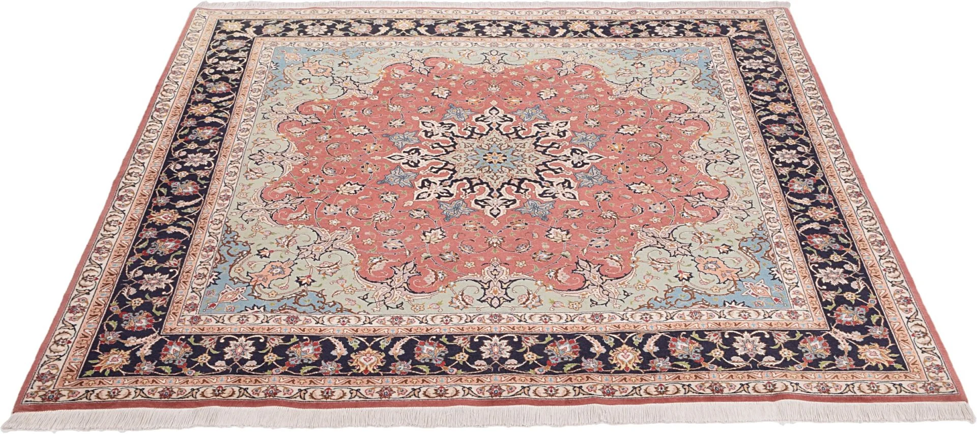 Hand-Knotted Wool Tabriz Persian Rug, 206 × 215 cm