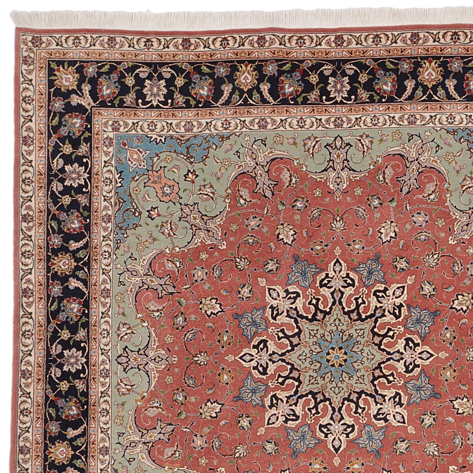 Hand-Knotted Wool Tabriz Persian Rug, 206 × 215 cm
