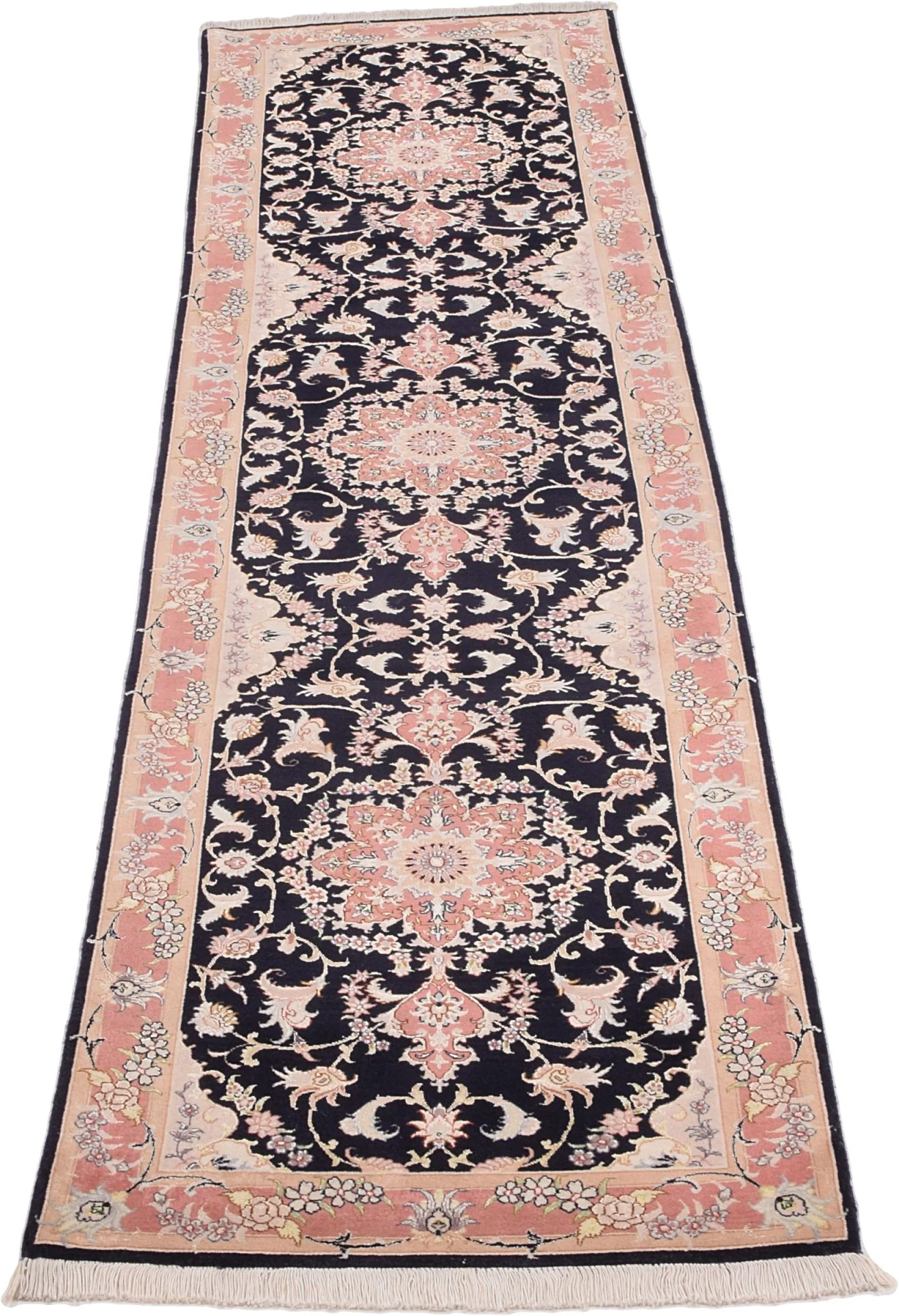 perserteppich-tabriz-86-x-350-cm-schurwolle-handgeknupft-laufer-2 Hand-Knotted Wool Tabriz Persian Rug, 86 × 350 cm