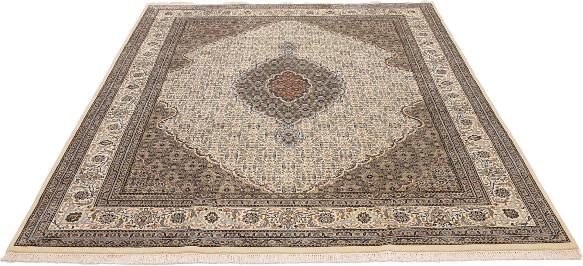 Tabriz Indian Rug — hand-knotted, 245 × 303 cm, Wool