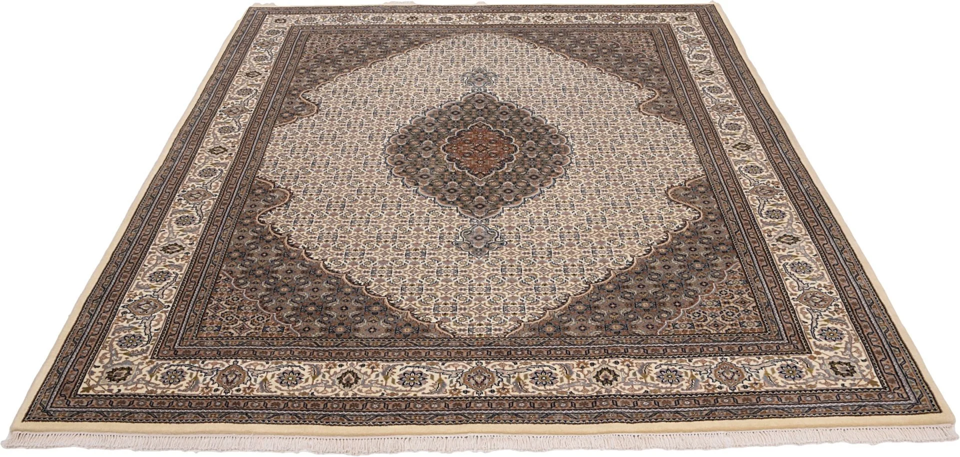 Tabriz Indian Rug — hand-knotted, 253 × 297 cm, Wool