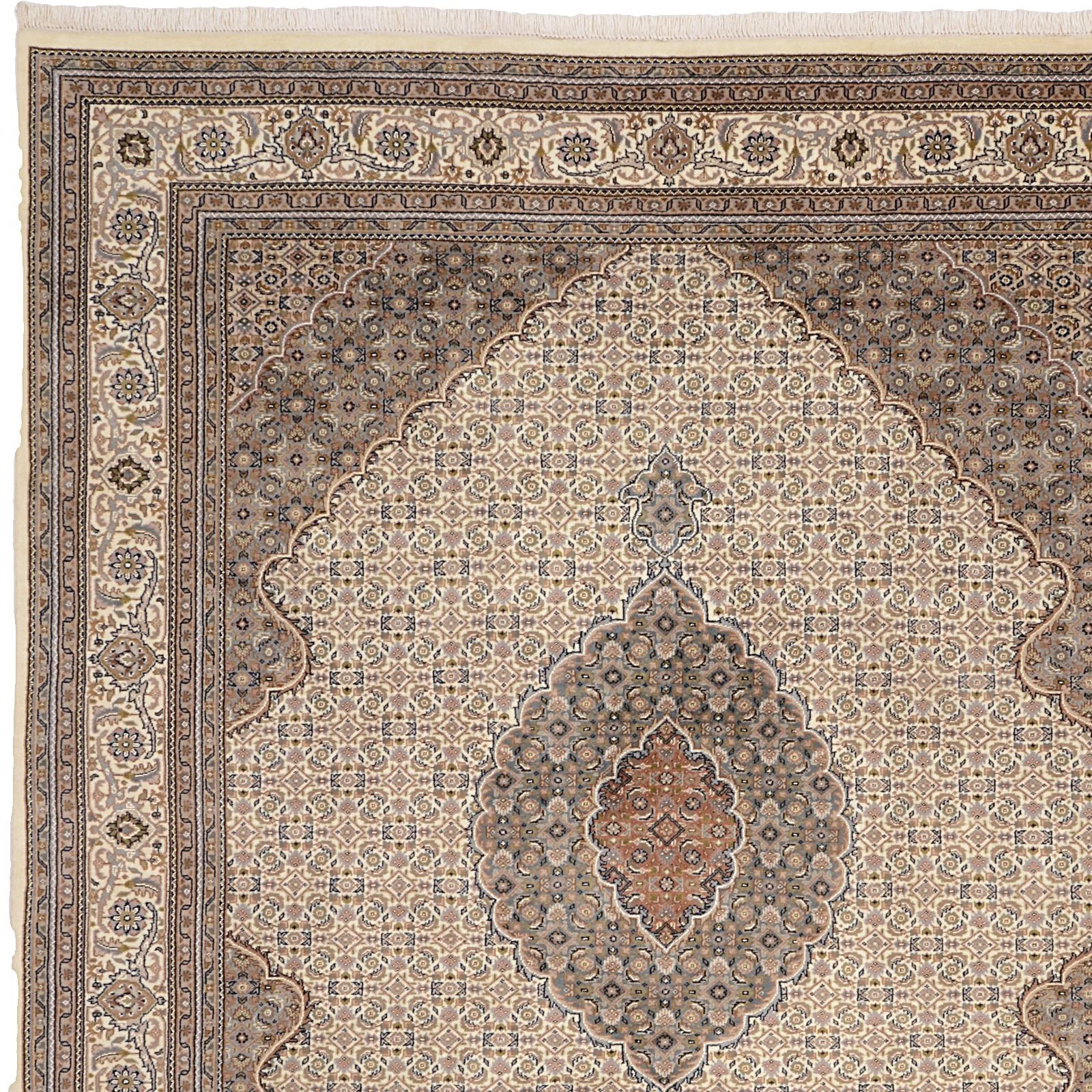 Tabriz Indian Rug — hand-knotted, 253 × 297 cm, Wool