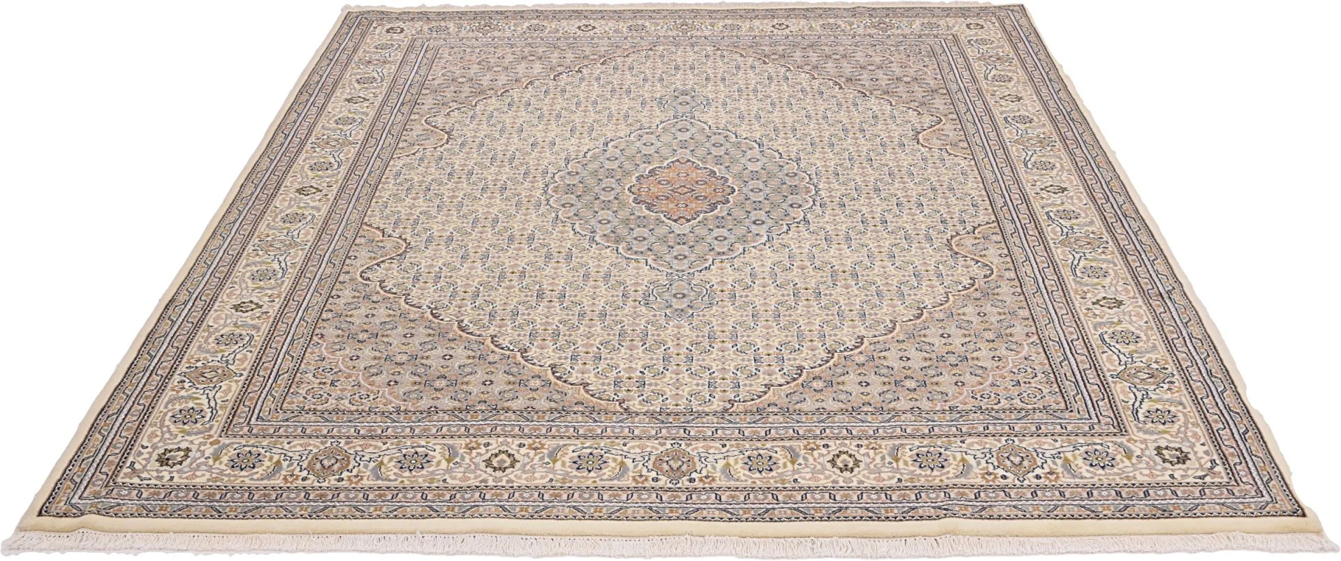 Hand-Knotted Wool Tabriz Indian Rug, 251 × 296 cm