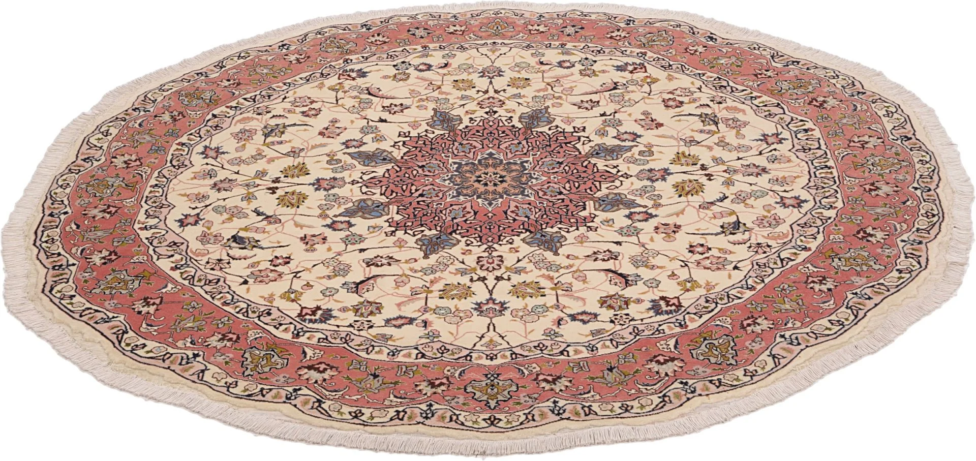 Hand-Knotted Wool Tabriz Persian Rug, 195 × 195 cm