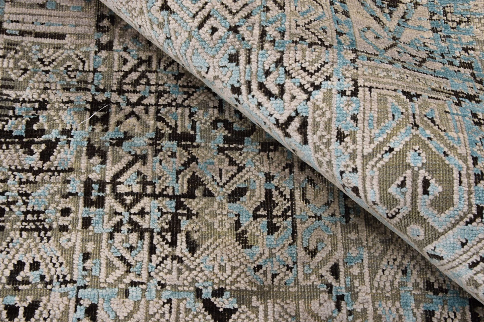 Hand-Knotted Wool & Silk Indian Rug, 267 × 364 cm