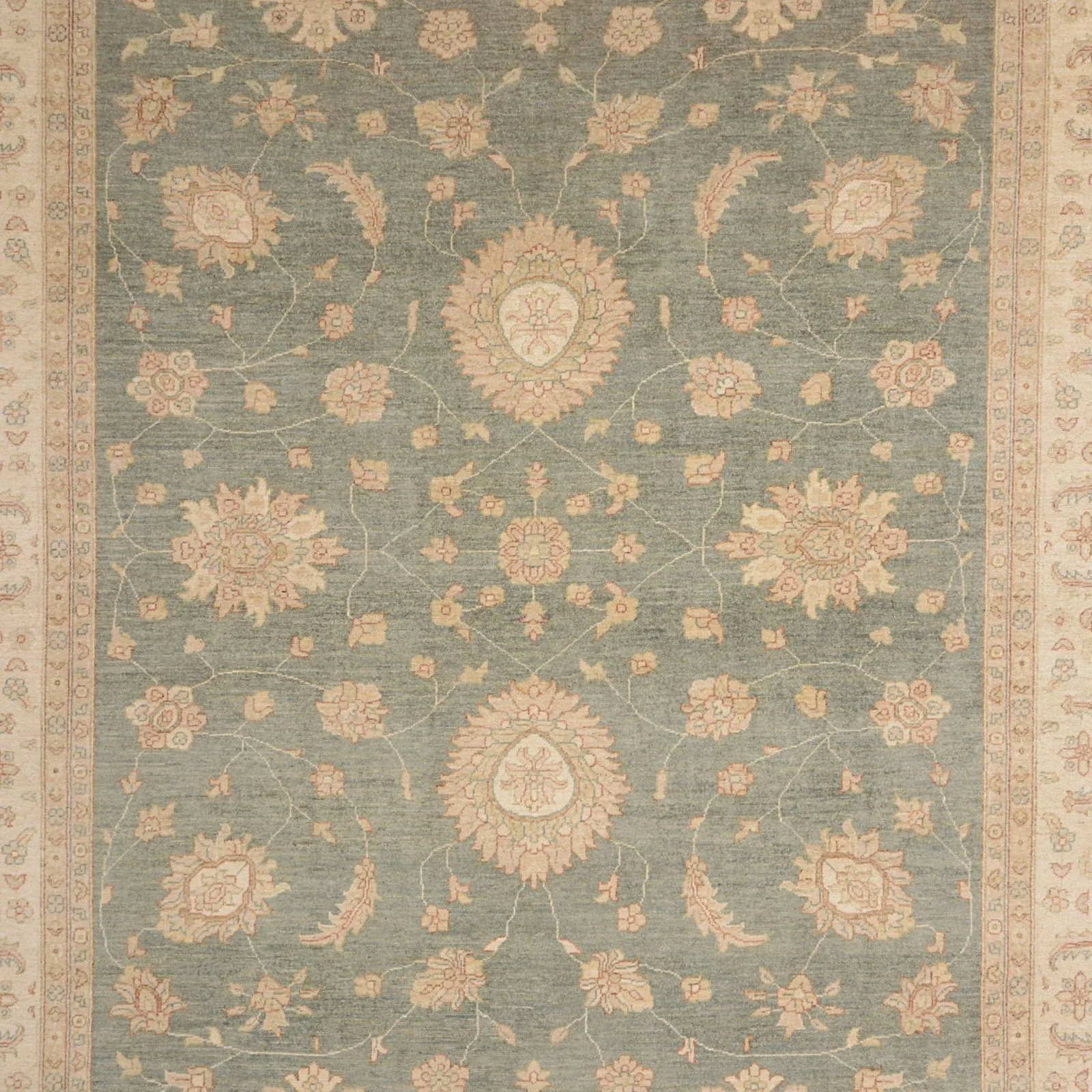 Hand-Knotted Wool Ziegler Pakistani Rug, 246 × 295 cm