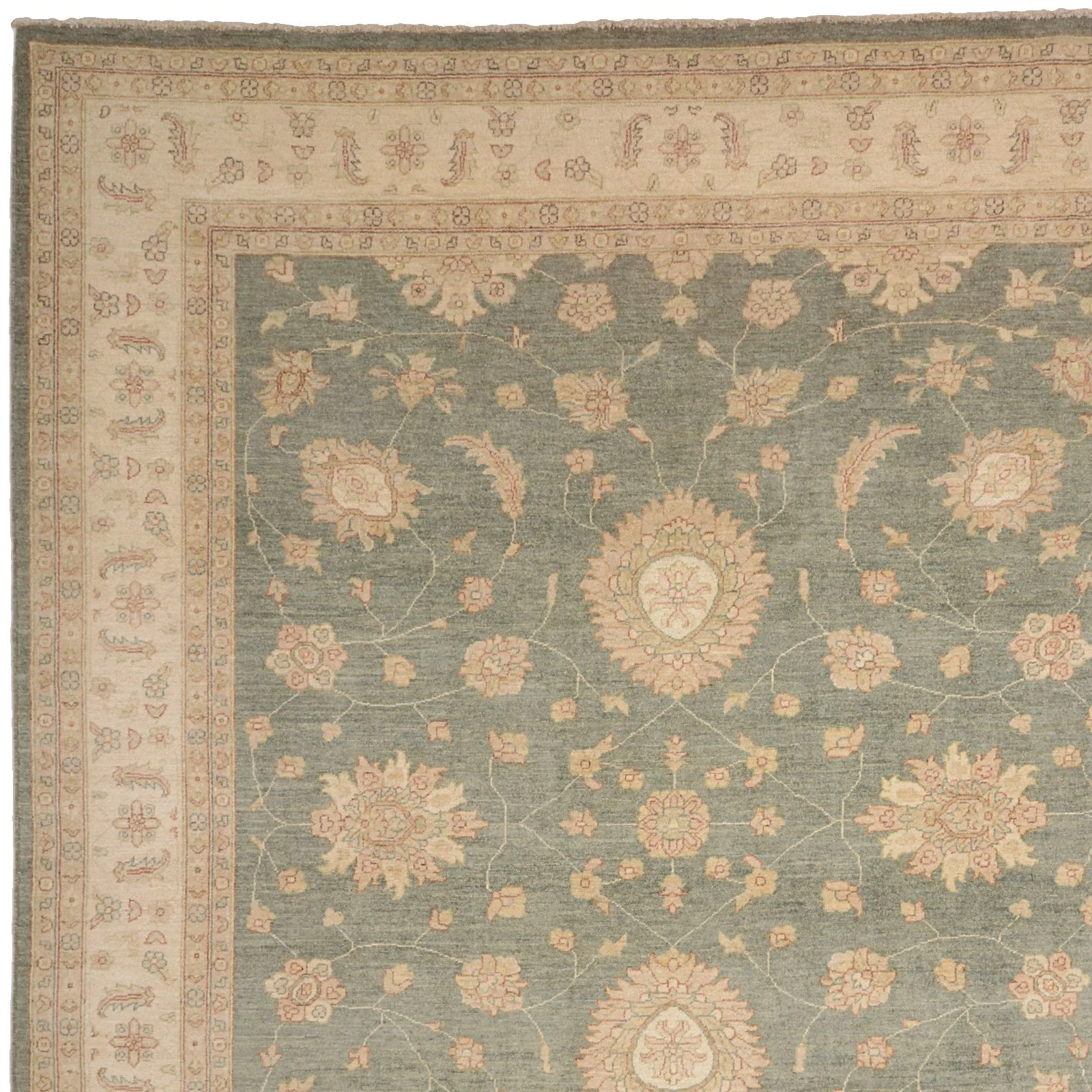 Hand-Knotted Wool Ziegler Pakistani Rug, 246 × 295 cm