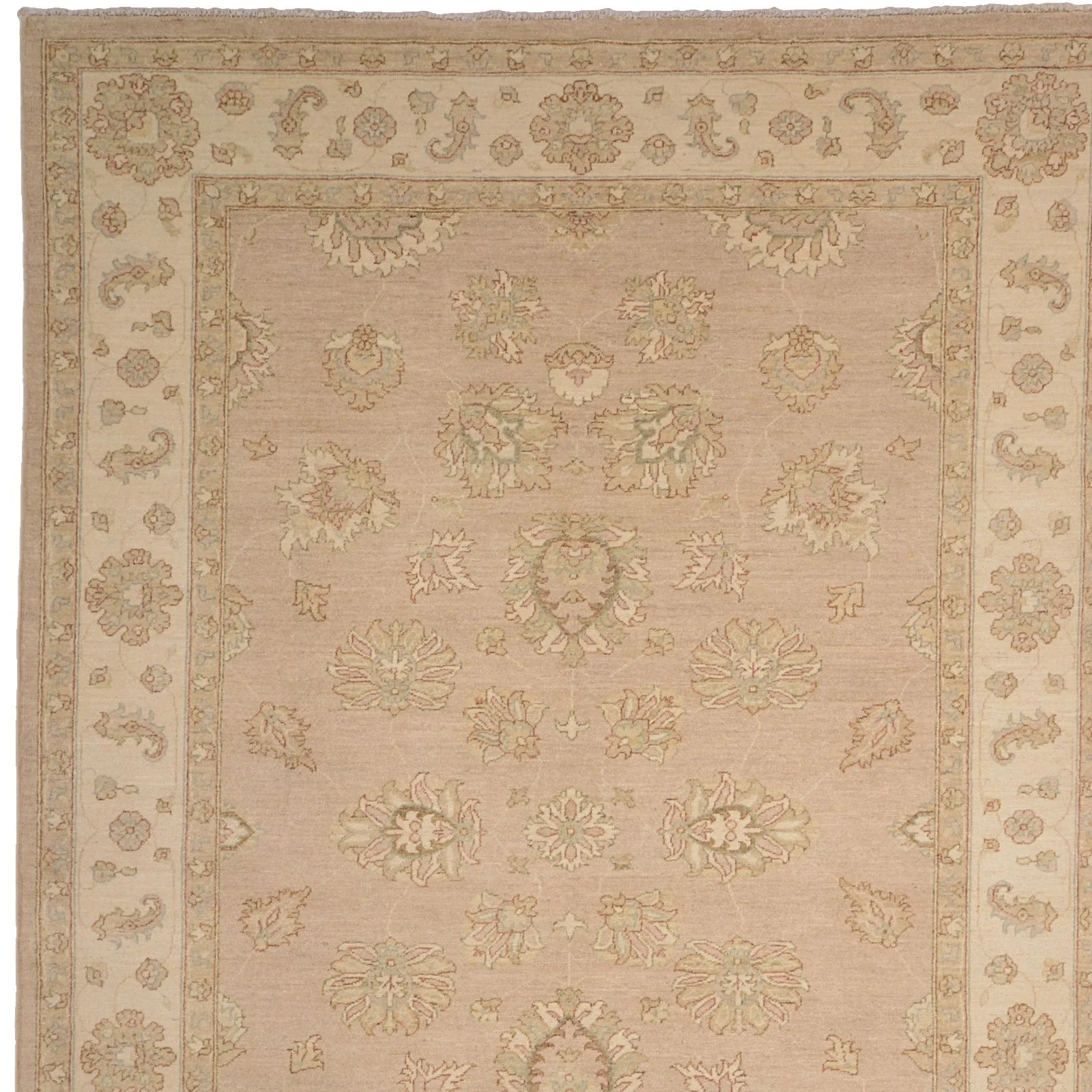Hand-Knotted Wool Ziegler Pakistani Rug, 209 × 299 cm