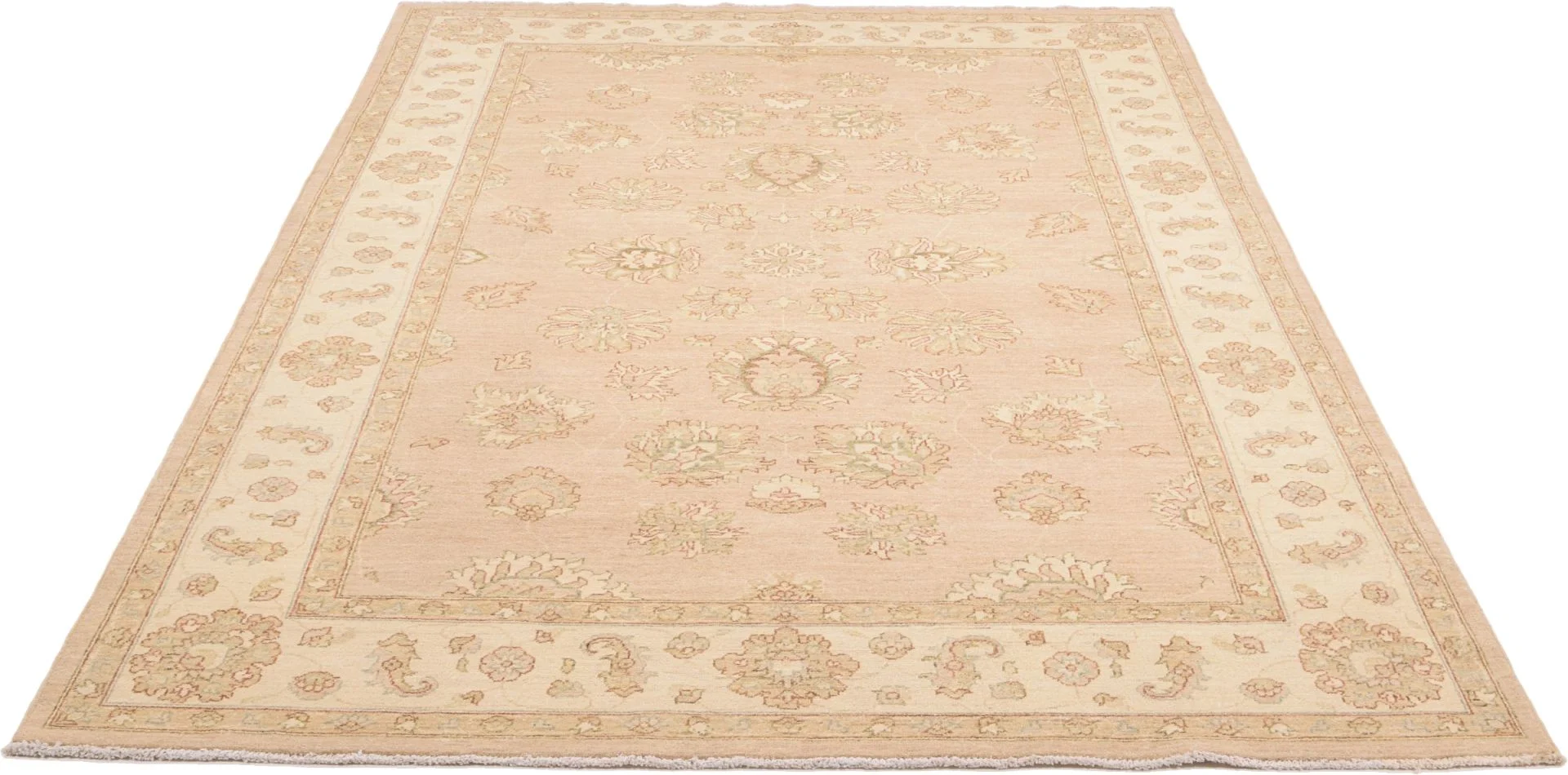 Hand-Knotted Wool Ziegler Pakistani Rug, 209 × 299 cm
