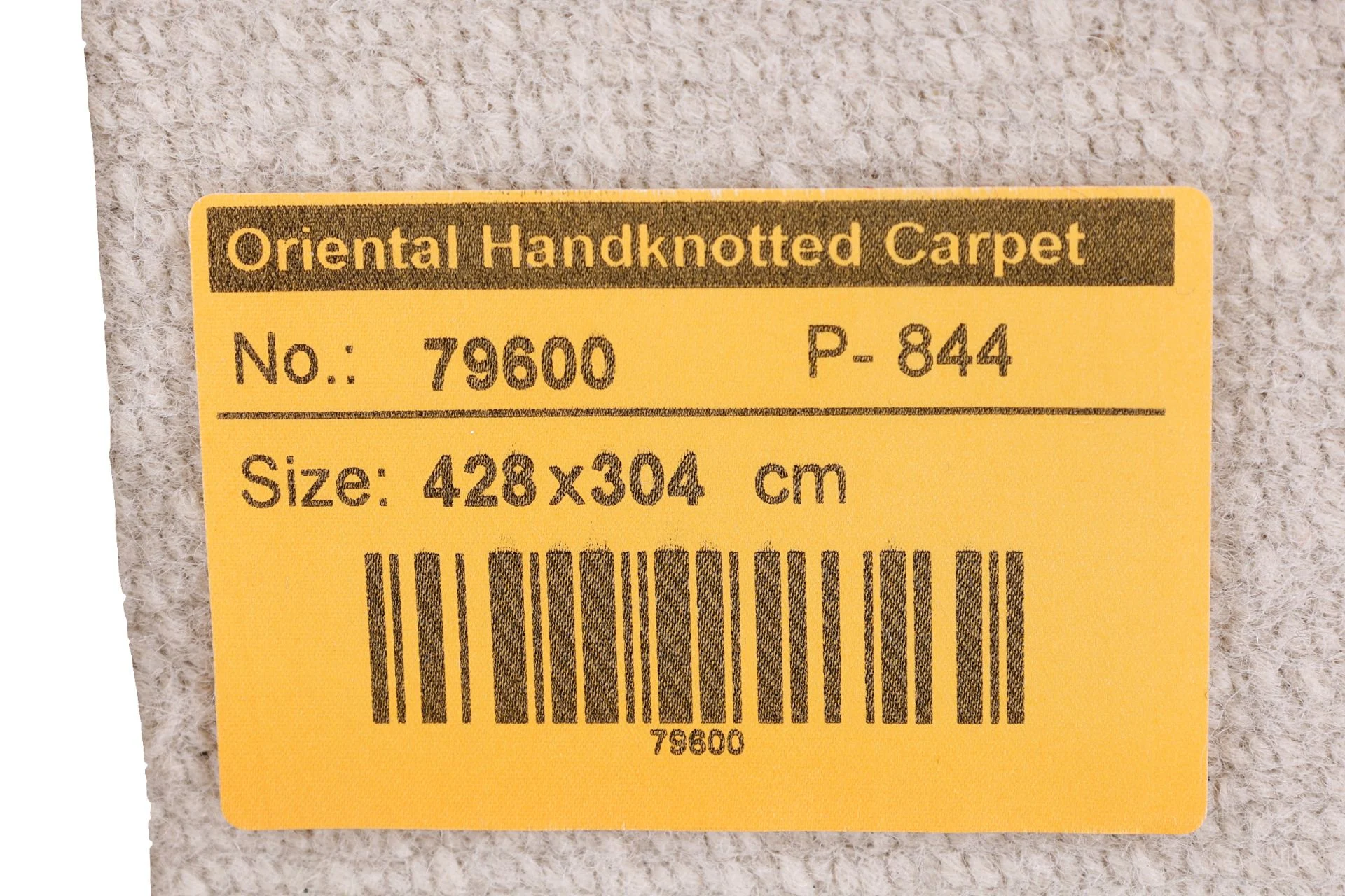 Hand-Knotted Wool & Silk Indian Rug, 243 × 305 cm