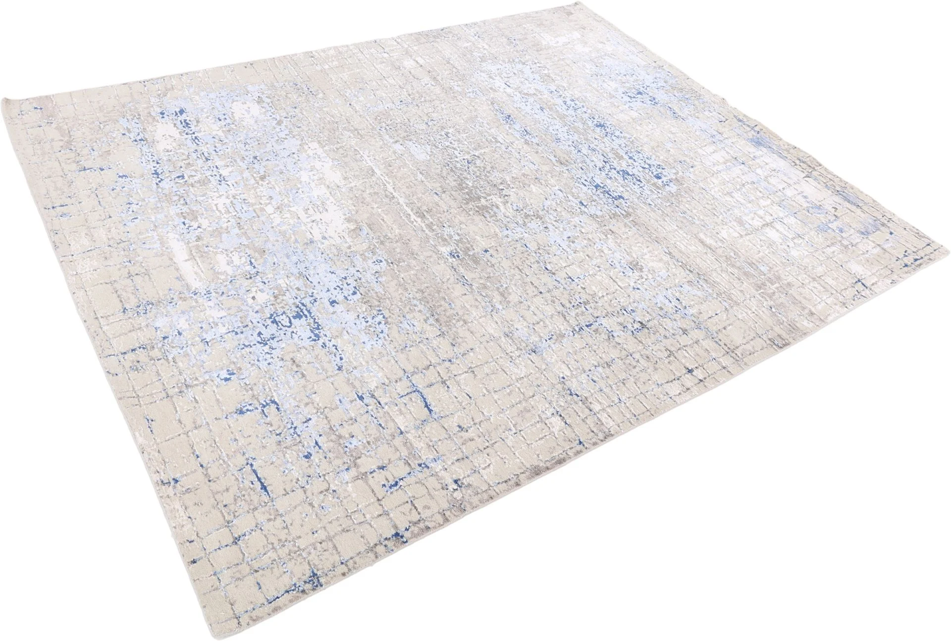 Hand-Knotted Wool & Silk Indian Rug, 243 × 305 cm