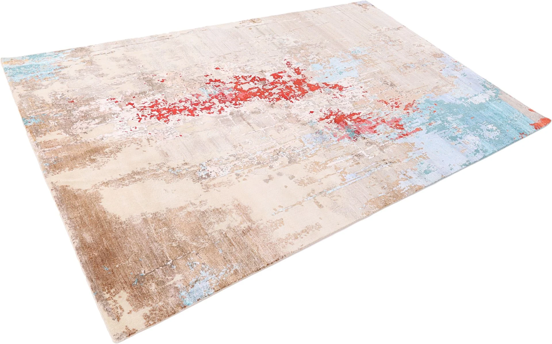 Indian Rug — hand-knotted, 203 × 310 cm, Wool & Silk