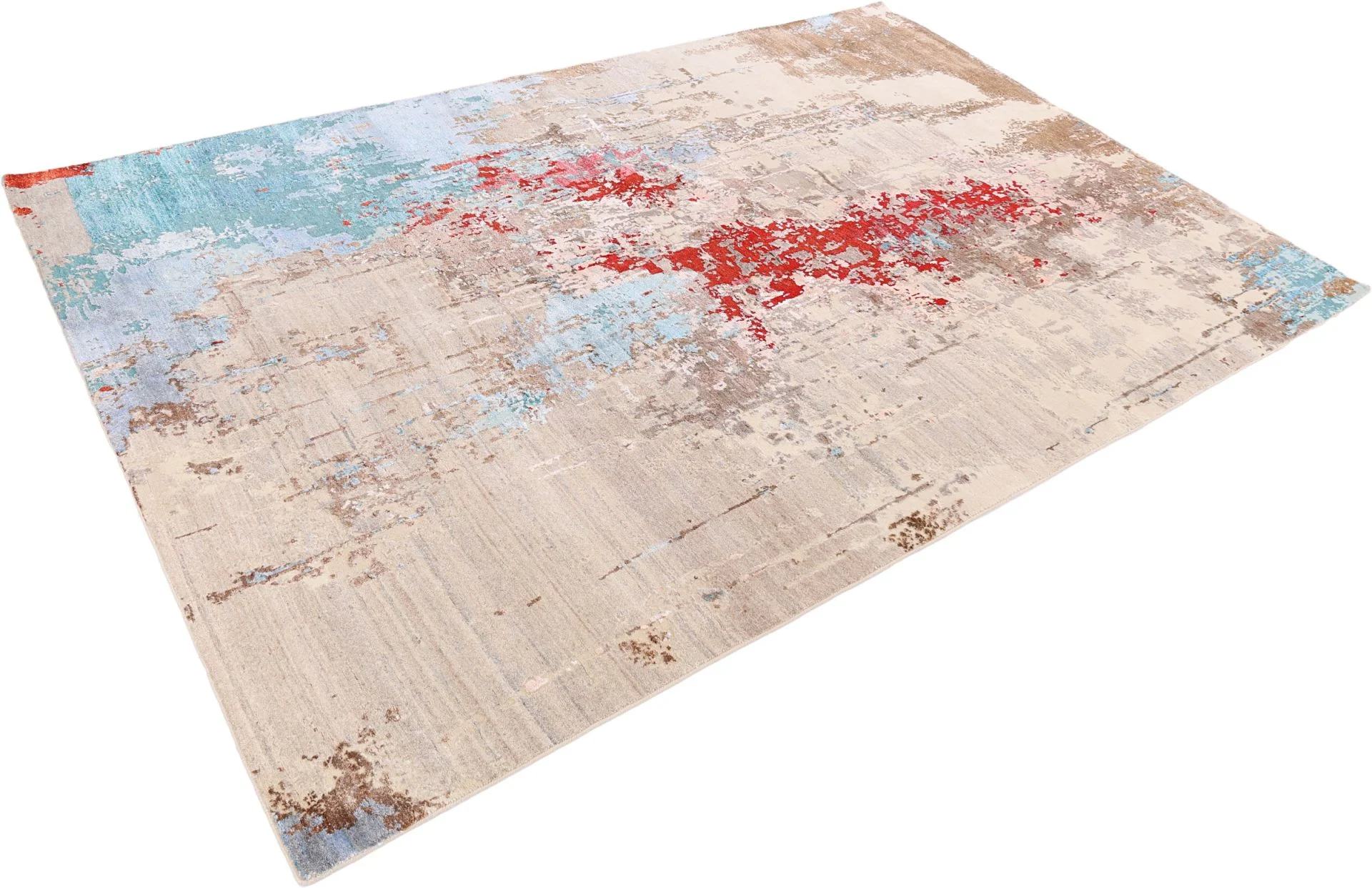Indian Rug — hand-knotted, 203 × 310 cm, Wool & Silk