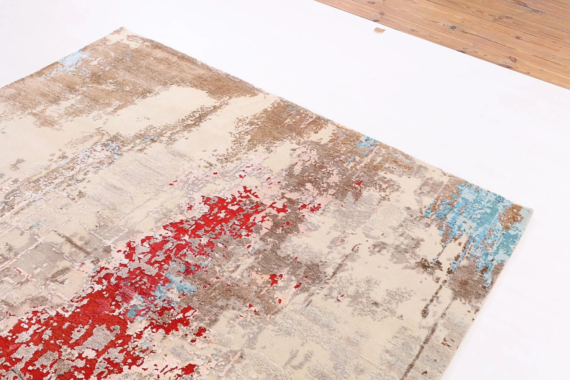 Indian Rug — hand-knotted, 203 × 310 cm, Wool & Silk