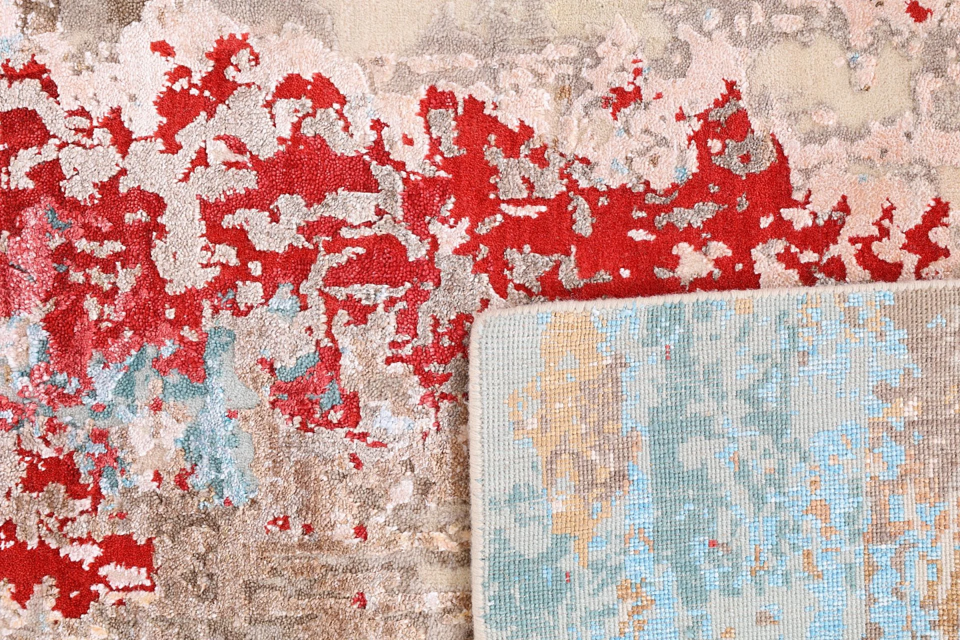 Indian Rug — hand-knotted, 203 × 310 cm, Wool & Silk