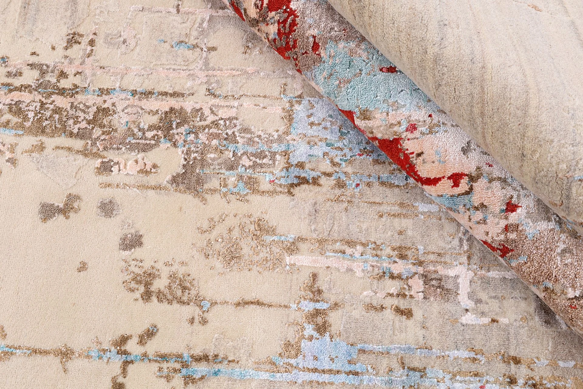 Indian Rug — hand-knotted, 203 × 310 cm, Wool & Silk