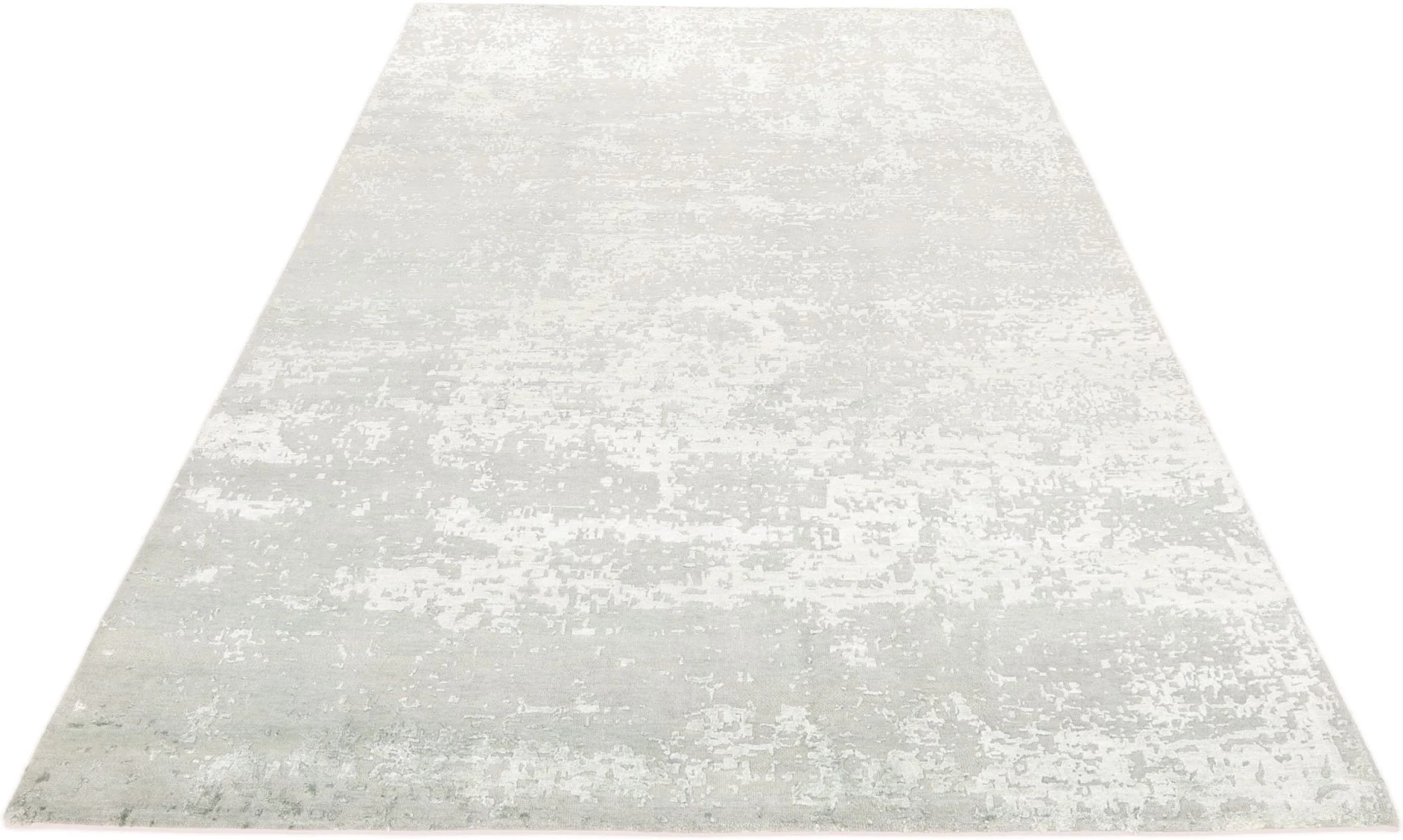 Hand-Knotted Wool & Silk Indian Rug, 201 × 306 cm