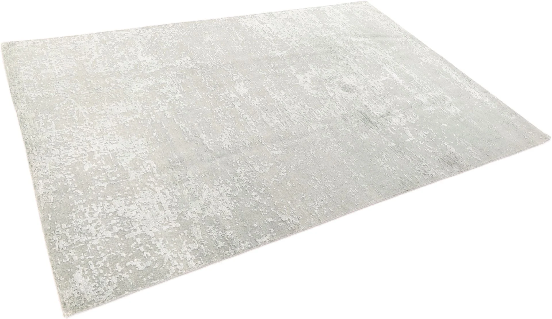 Hand-Knotted Wool & Silk Indian Rug, 201 × 306 cm