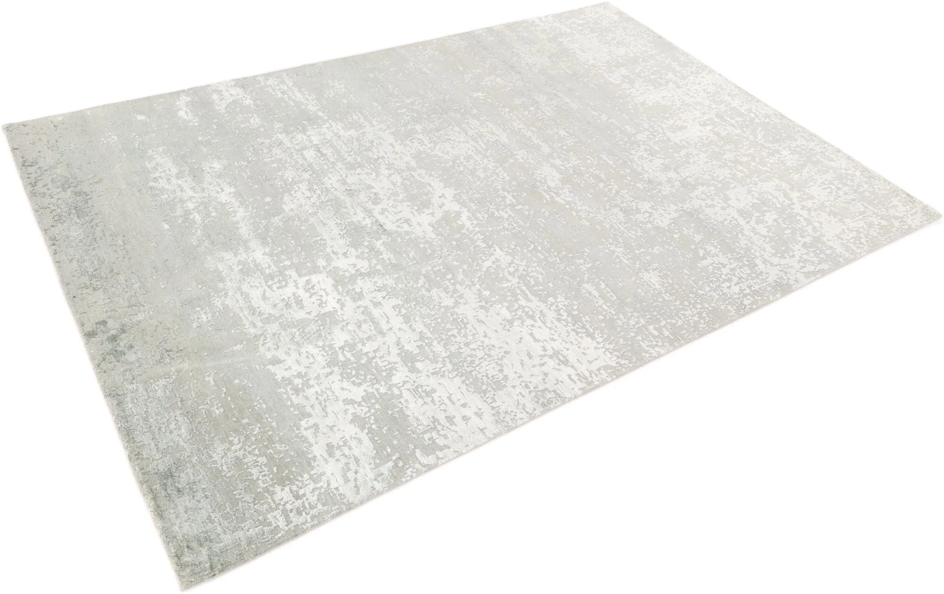 Hand-Knotted Wool & Silk Indian Rug, 201 × 306 cm