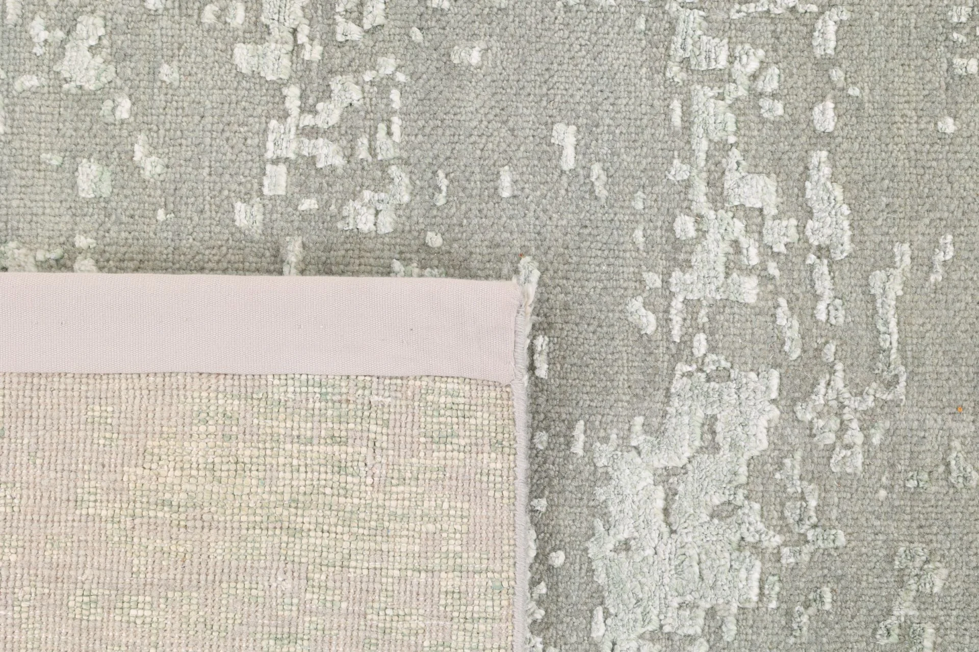Hand-Knotted Wool & Silk Indian Rug, 201 × 306 cm