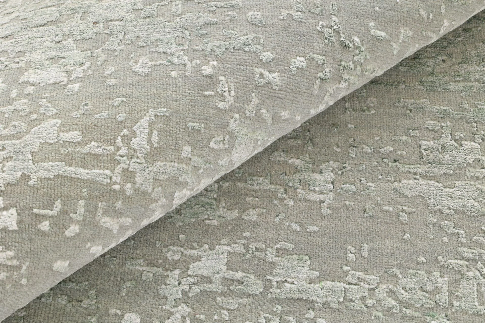 Hand-Knotted Wool & Silk Indian Rug, 201 × 306 cm